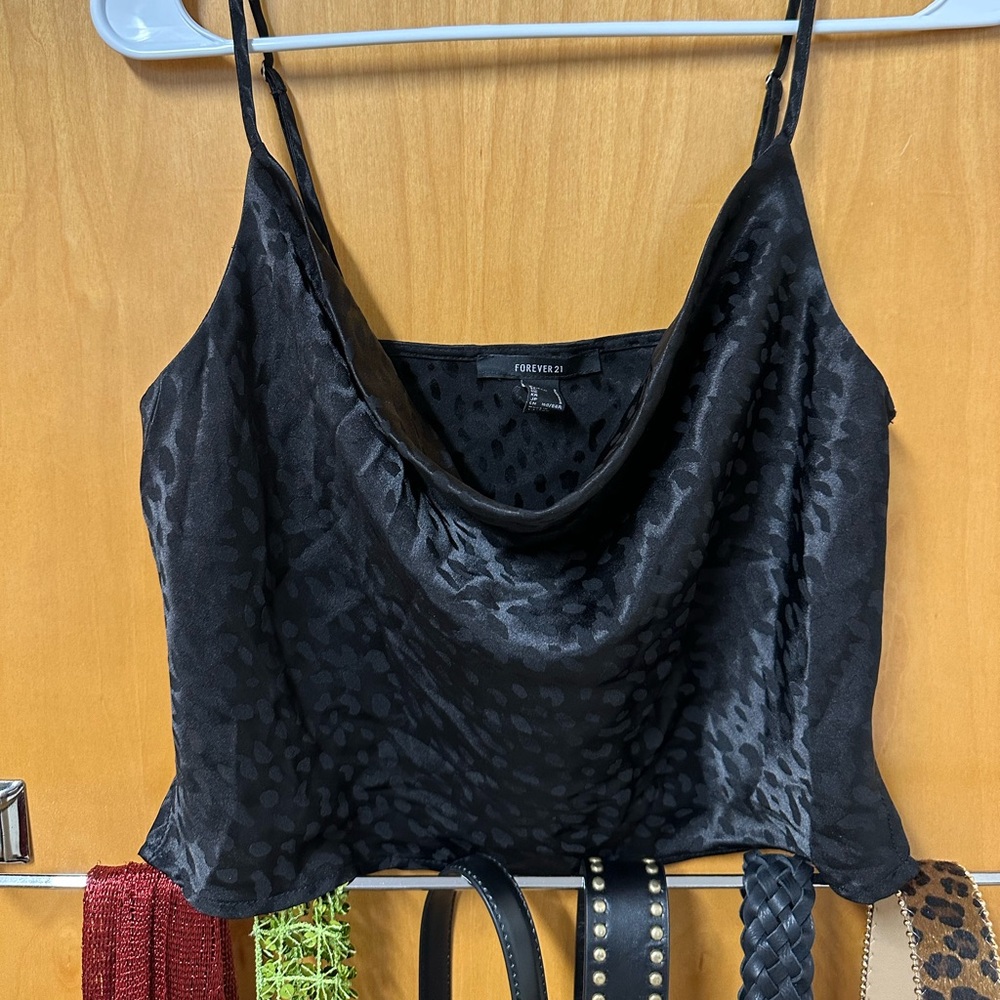 cheetah print cowl neck top
